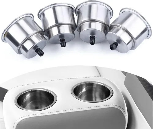 Miniatura 5 de Soporte para Tazas de Acero Inoxidable con Drenaje para Barco Marino, Caravana (4)