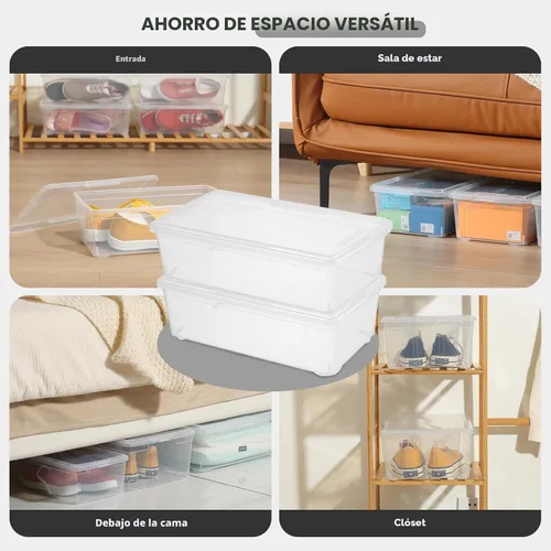 Miniatura 3 de novelinks Contenedores de almacenamiento de plástico transparente de 6 cuartos de galón con tapas transparentes, caja apilable, contenedor