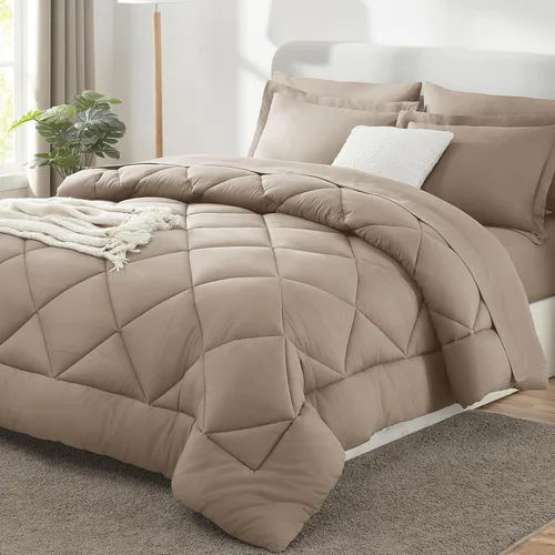 Miniatura 42 de CozyLux - Juego de edredón en una bolsa, para dormitorio universitario, todas las estaciones, edredón, sábanas y fundas para almohada y decorativas