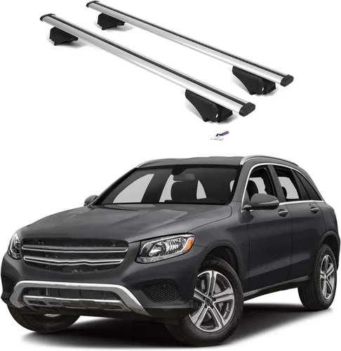 Miniatura 22 de ERKUL – Barras transversales portaequipajes para Mercedes Benz GLA 2021-2026 Barras transversales de aluminio con bloqueo antirrobo para techo