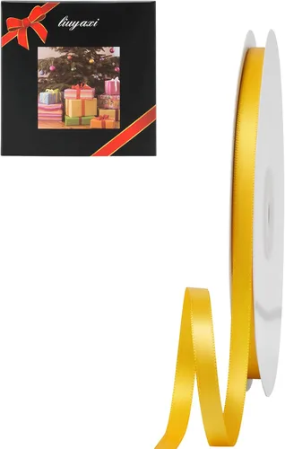 Miniatura 57 de LIUYAXI Cinta de Satén Dorada de Doble Cara 1/4" X 50 Yardas, Cintas Perfectas para Manualidades, Envoltura de Regalos, Fabricación de Lazos y Más