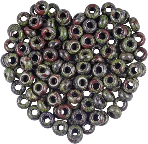 Miniatura 13 de TUMBEELLUWA Cuentas de piedras preciosas naturales para hacer joyas, cuentas redondas con orificio grande sueltas, paquete de 15, jade amarillo