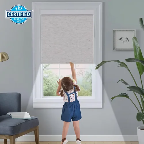 Miniatura 11 de Persilux Persianas enrollables opacas inalámbricas para ventanas, parada libre con cenefa, persianas de tela con aislamiento térmico, protección UV