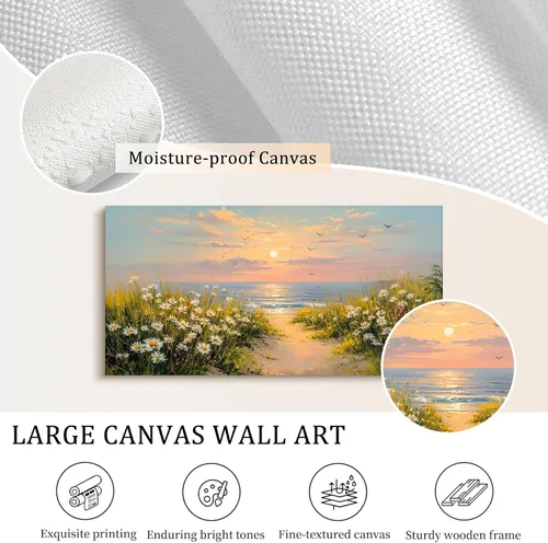 Miniatura 6 de SLYCAY Lienzo grande con árbol de la vida dorado para pared, pintura de paisaje, naturaleza, nieve, montaña, lago, paisaje, decoración de pared