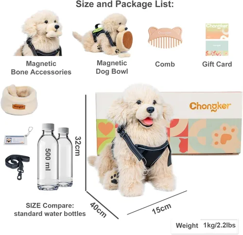 Miniatura 7 de Chongker Animales de Peluche de Perro con Juguetes Magnéticos, Suaves y Tiernos Juguetes de Peluche Golden Retriever, Animales de Peluche