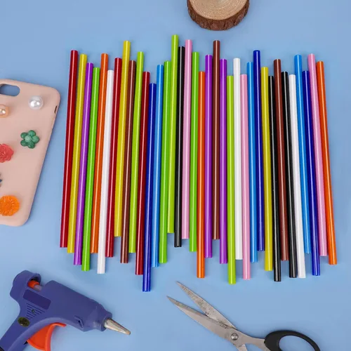 Miniatura 6 de ENPOINT Barras de pegamento caliente de colores, 8 pulgadas de largo x 0.27 pulgadas de diámetro para pistola de pegamento caliente, varillas