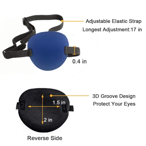 Miniatura 3 de Paquete de 4 parches para los ojos, parche médico suave ajustable para ambliopía y cubierta para ojos perezosos para niños/adultos, 4