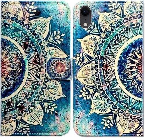 Miniatura 22 de Bcov Funda para iPhone XR, funda de piel con tapa y función atril para iPhone XR