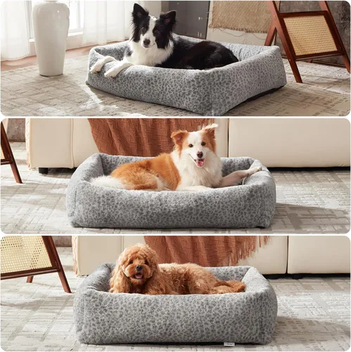 Miniatura 7 de JOEJOY Cama para perro de tamaño mediano, lavable ortopédica de forro polar de pana suave de alta calidad con funda extraíble de cremallera, bonita