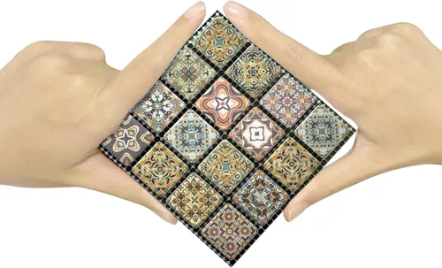 Miniatura 2 de Alwayspon 25 unidades de transferencias de azulejos de mosaico de despegar y pegar para pared para decoración del hogar, 4 x 4 pulgadas, calcomanías