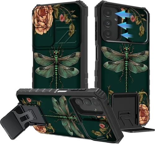 Miniatura 720 de Funda para Samsung Galaxy S22 Ultra 5G, Galaxy S22 Ultra con cubierta de cámara deslizante, funda resistente de doble capa con función atril Black