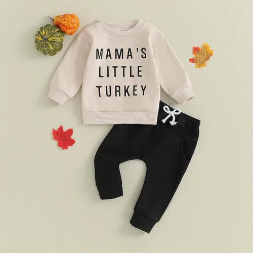Miniatura 4 de Hoanselay Conjunto de sudadera de manga larga con capucha y pantalones de otoño e invierno para bebé niño
