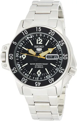Seiko SKZ211K1 Five Sports - Reloj automático de acero inoxidable para hombre, Blanco, Reloj analógico, reloj automático