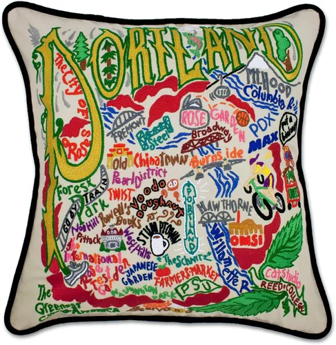Catstudio Portland (Oregon) - Almohada decorativa bordada