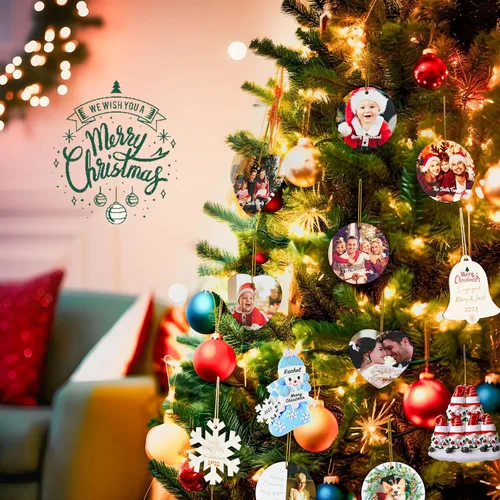 Miniatura 6 de Adornos de Navidad personalizados de gnomo 2023, familia de 2, 3, 4, 5, 6 – Adorno de Navidad personalizado con nombre para árbol de Navidad