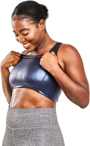 Miniatura 7 de Sweat Shaper Racer Tank: Camiseta de compresión con espalda cruzada para mujer, camiseta sin mangas adelgazante, camiseta de tirantes premium