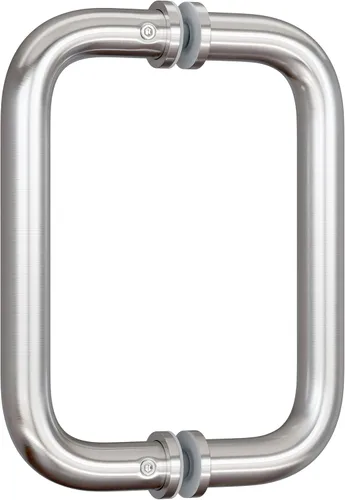 Miniatura 13 de Ranbo Manija tubular de puerta de ducha CTC negra mate de 8 pulgadas, acero inoxidable 304 de 1/4 a 1/2 pulgadas de grosor y puertas de madera