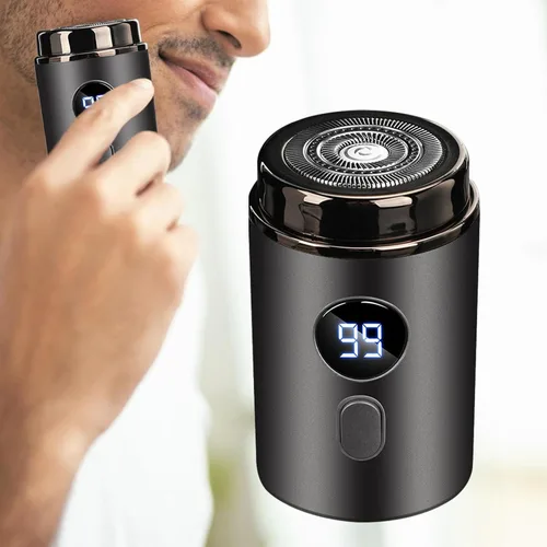 Miniatura 4 de Almencla Afeitadora de viaje para hombre, afeitadora portátil extraíble, mini afeitadora para regalos del día del padre, recortar uso en automóvil