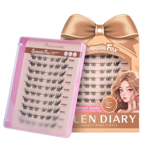 Miniatura 10 de MLEN DIARY Lash Clusters Kit 80PCS Natural Eyelash Clusters C Curl Wispy DIY Eyelash Extensions Kit with Lash Bond and Remover Tweezers 8.5-12.5mm
