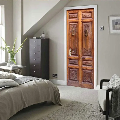 Miniatura 69 de Calcomanías 3D para puerta, murales para despegar y pegar, cocodrilo negro, calcomanías de pared, autoadhesivas, extraíbles, impermeables, de PVC