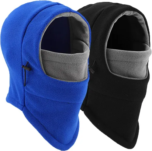 Pasamontañas de esquí, 2 unidades, resistente al viento, de vellón, ajustable, para invierno, para hombres y mujeres