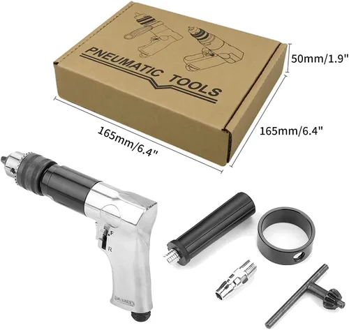 Miniatura 7 de Taladros de pistola neumática, taladro neumático de 1/2 pulgada, 700 rpm CW/CCW tipo mango reversible de velocidad variable herramienta