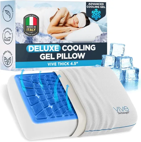 Miniatura 10 de Technogel Almohada de gel refrescante de lujo, tecnología de enfriamiento patentada, espuma viscoelástica inodora, soporte ergonómico transpirable