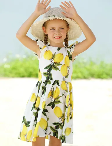 Miniatura 293 de Vestido de verano para niña, de algodón, con diseño floral