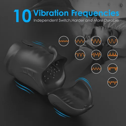 Miniatura 4 de Masturbador automático masculino, juguete de doble motor vibrador, ejercitador de pene con 10 modos de vibración para testículos, glanes