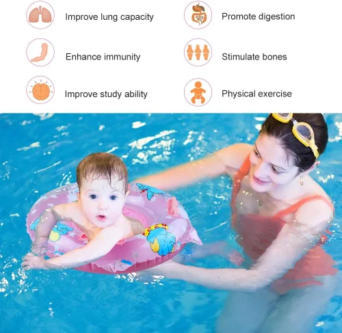 Miniatura 2 de Walsai Flotador de natación para bebé, anillo de natación inflable con asiento flotante para niños de 6 meses a 6 años