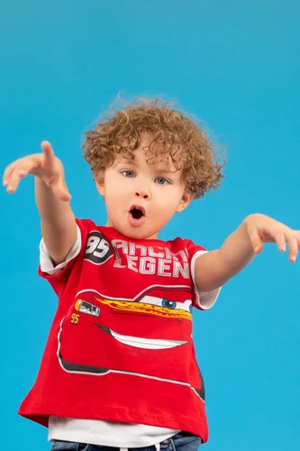 Miniatura 2 de Disney Cars - Conjunto de camiseta deportiva y pantalones cortos de malla, tallas de bebé a niño grande (18 meses - 10-12)