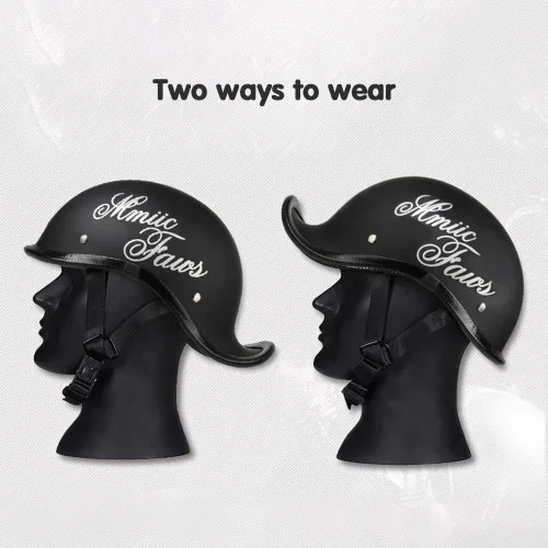 Miniatura 4 de Medio casco de motocicleta vintage, aprobado por el DOT, para adultos, casco convertible vintage para scooters, ciclomotores, cascos de motocicleta