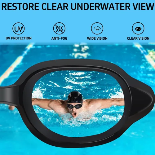Miniatura 5 de Gafas de natación para adultos, hombres y mujeres, gafas de natación para piscina, gafas de agua para adultos, marco grande, sin fugas, antivaho