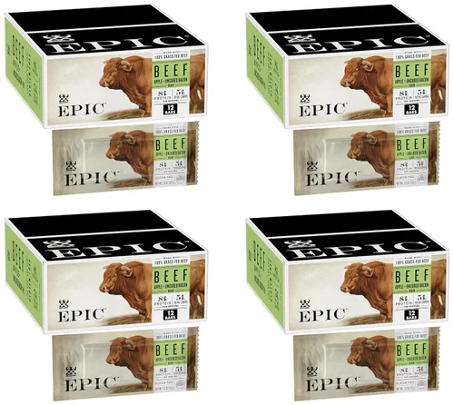 Miniatura 16 de Barritas EPIC de tocino de bisonte y arándanos rojos, alimentadas con hierba, 12 unidades en caja, barritas de 1.3oz