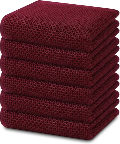 Miniatura 168 de Homaxy Paños de cocina de 100% algodón con tejido de gofre, ultra suaves, absorbentes, de secado rápido, 12 x 12 pulgadas, paquete de 6, amarillo