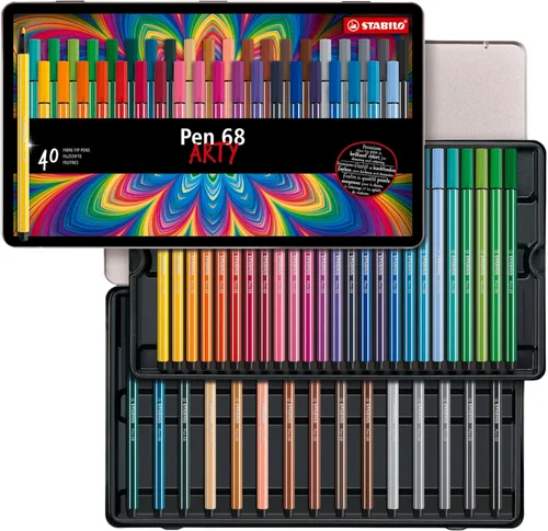 Miniatura 11 de STABILO - Bolígrafo 68 - Bolígrafo Premium Punta de Fibra - ARTY - Lata de 30 - Colores surtidos