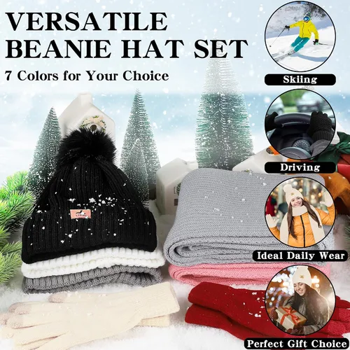 Miniatura 9 de Conjunto de guantes para pantalla táctil y gorro para exteriores