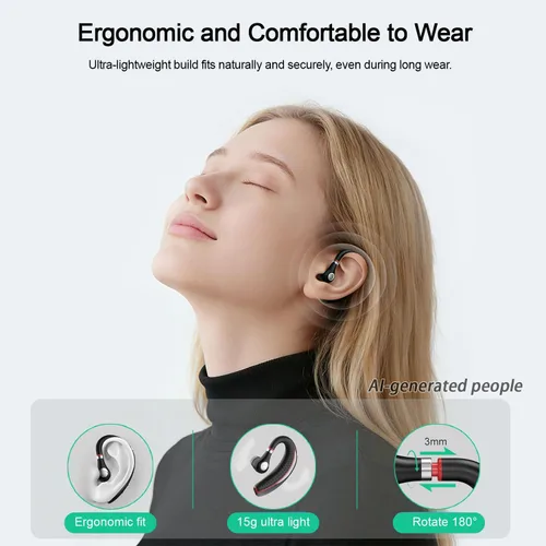 Miniatura 2 de Auriculares Bluetooth, auricular inalámbrico Bluetooth con funda de carga de 500 mAh para auriculares ultraligeros manos libres V5.3 con micrófono
