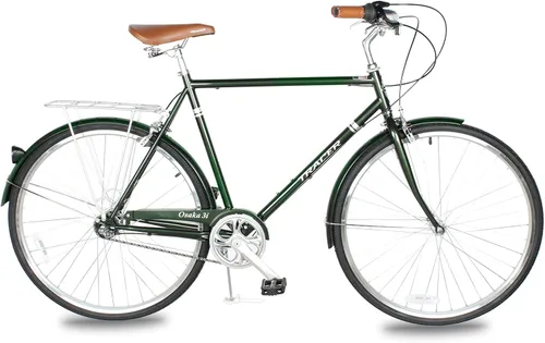 Miniatura 19 de Tracer Osaka - Bicicletas híbridas, marco de acero, Shimano Nexus Inter 3/7 velocidades, agarre marrón asiento marrón, bicicleta de carretera, Rojo