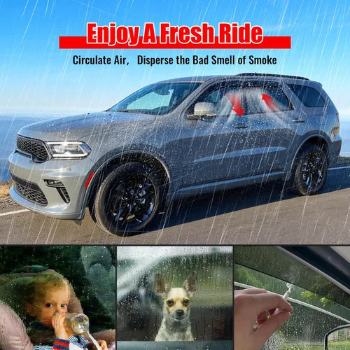 Miniatura 5 de IKON MOTORSPORTS - Visera de ventana compatible con Dodge Durango 2011-2026, 4 piezas de humo acrílico, protección contra la lluvia, protección