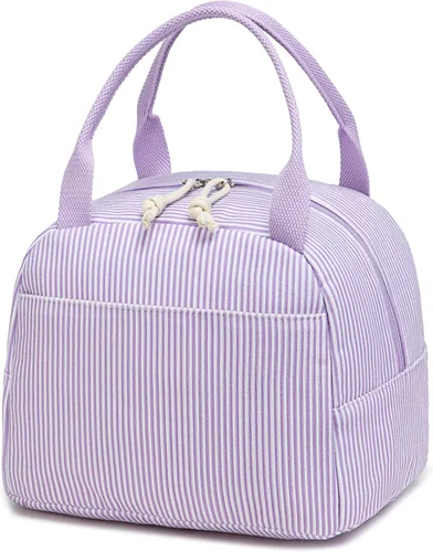 Miniatura 50 de Bluboon Bolsa de almuerzo para mujer, bonita bolsa de almuerzo de pana con correa para el hombro, reutilizable, aislada, gran capacidad