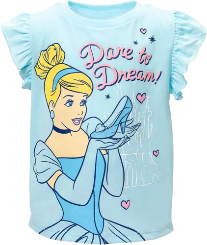 Miniatura 29 de Disney Frozen Moana Princess Tiana - Conjunto de camiseta floral y pantalones cortos de rizo francés para niños pequeños y grandes