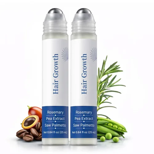 Miniatura 10 de Suero para el crecimiento del cabello roll-on con romero, suero para el cuero cabelludo no graso para el cabello fino, ayuda a reducir la caída