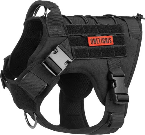 Miniatura 37 de Arnés táctico para perro, arnés de cuerpo completo para perro con mango, chaleco resistente para perro para senderismo, entrenamiento, perros