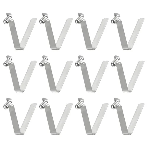 Miniatura 21 de HARFINGTON 12 unids botón único kayak paleta broche resorte clip 0.630x0.220 in 65Mn resorte acero en forma de V hueco elevación telescópica tubo