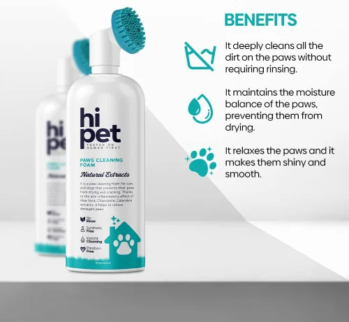 Miniatura 2 de Hi Pet - Limpiador de patas de perro con cepillo limpiador de patas integrado, limpiador de patas para perros y gatos, humectante de patas de gato