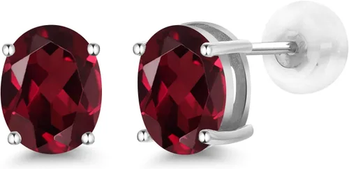 Miniatura 165 de Gem Stone King Aretes de oro de 14 quilates con piedra natal ovalada de 0.315 x 0.236 in Aretes de oro para mujer