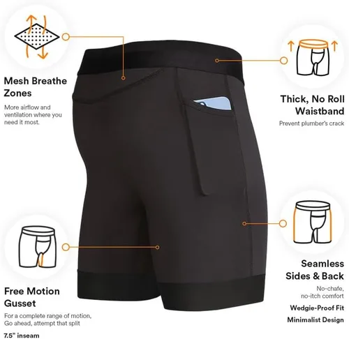 Miniatura 3 de All Citizens Mens Compression Shorts - Two Waterproof Pockets, Moisture Wicking & Quick Drying Fabric, Performance Baselayer