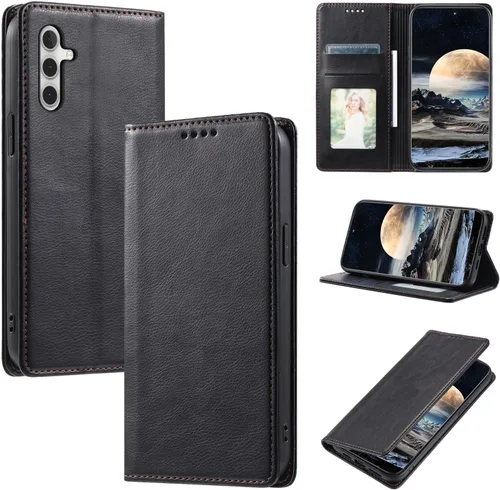 Miniatura 89 de Funda de cuero compatible con Google Pixel 7, compatible con Google Pixel 7 5G GVU6C GQML3 Flip Folio PU Funda de cuero negro