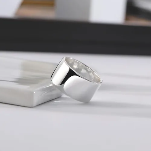 Miniatura 6 de RLMOON Anillos de banda ancha chapados en oro o plata de 18 quilates de 0.472 pulgadas, anillo de pulgar para mujeres y hombres, grueso, simple